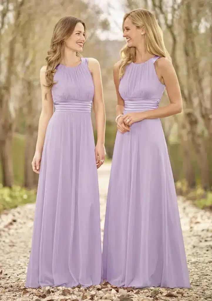 Mermaid Scoop Neck Chiffon Lace Bridesmaid Dress