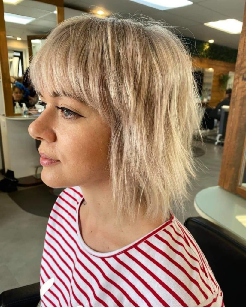 Layered Bangs with Shaggy Bob