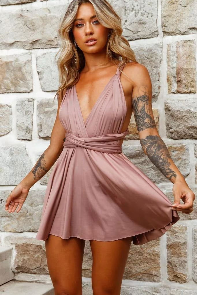 V-Neck Mini Dress