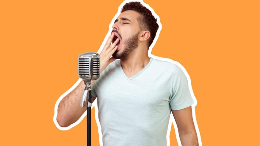 how to stop yawning while singing