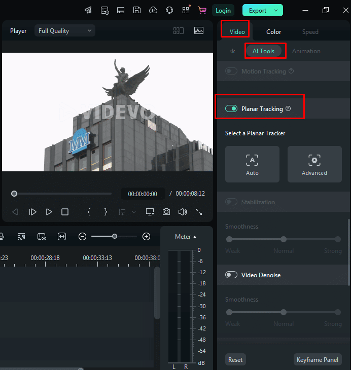 planar tracking start