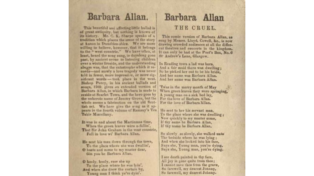 Timeless Folk Barbara Allen Lyrics