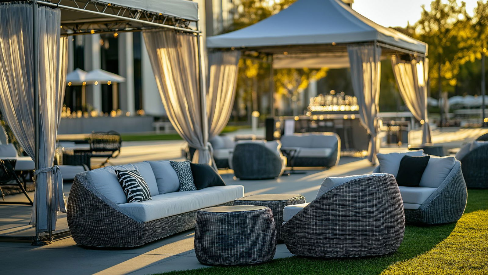A patio with chairs and tables AI-generated content may be incorrect.