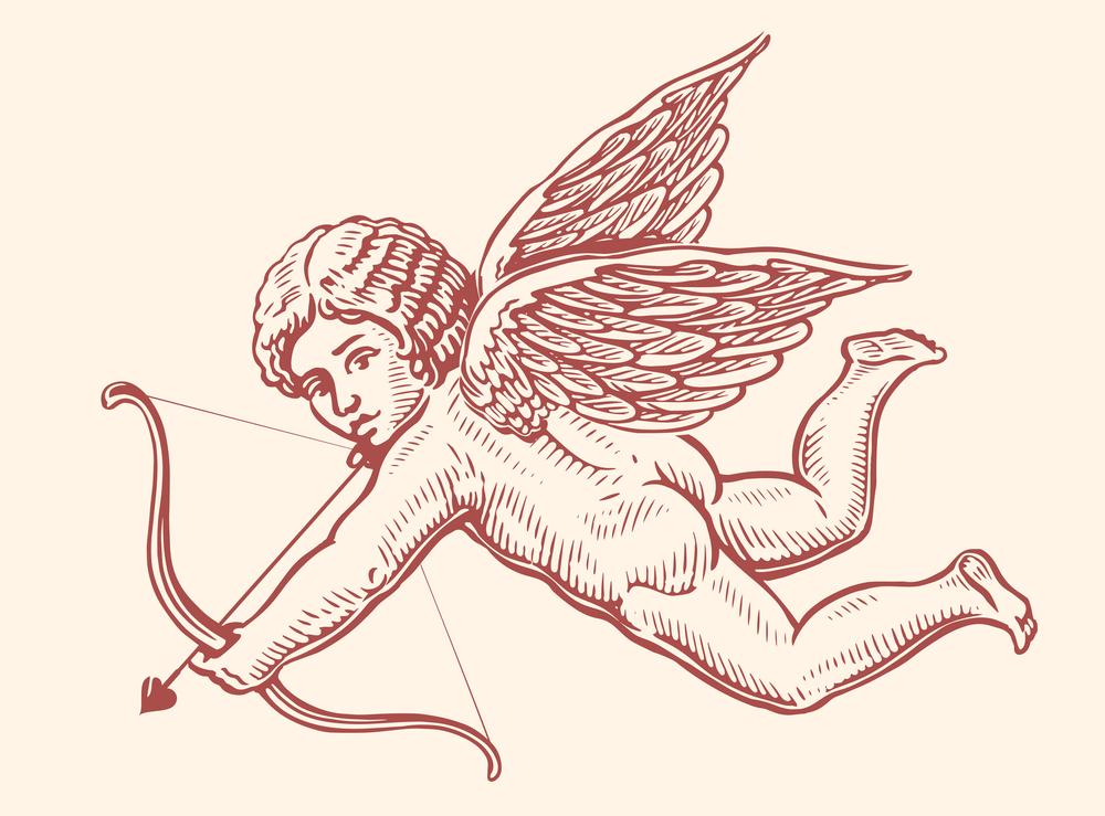 Flying Angel, symbol of love and Valentine's Day